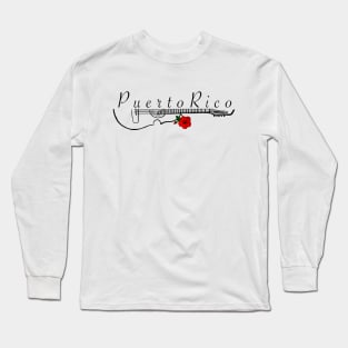 Puerto Rico Cuatro Flor de Maga Long Sleeve T-Shirt